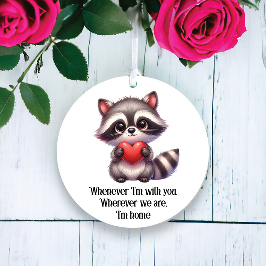 Personalised Racoon Valentine's Hanging Gift