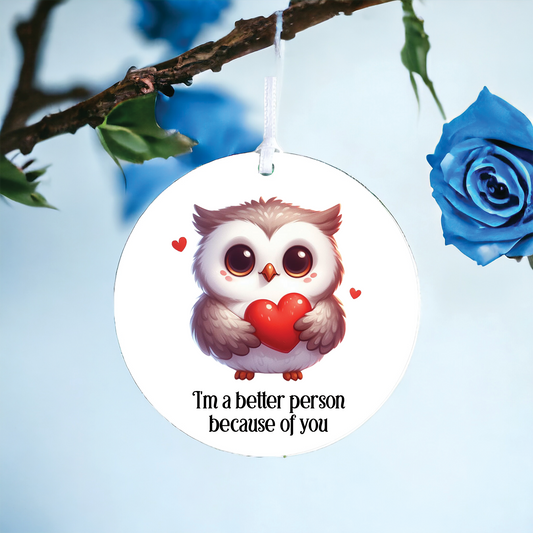 Personalised Owl Valentine's Hanging Gift