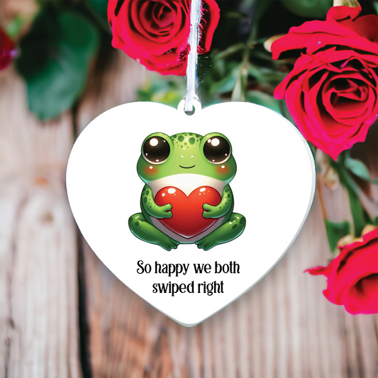 Personalised Frog Valentine's Hanging Gift