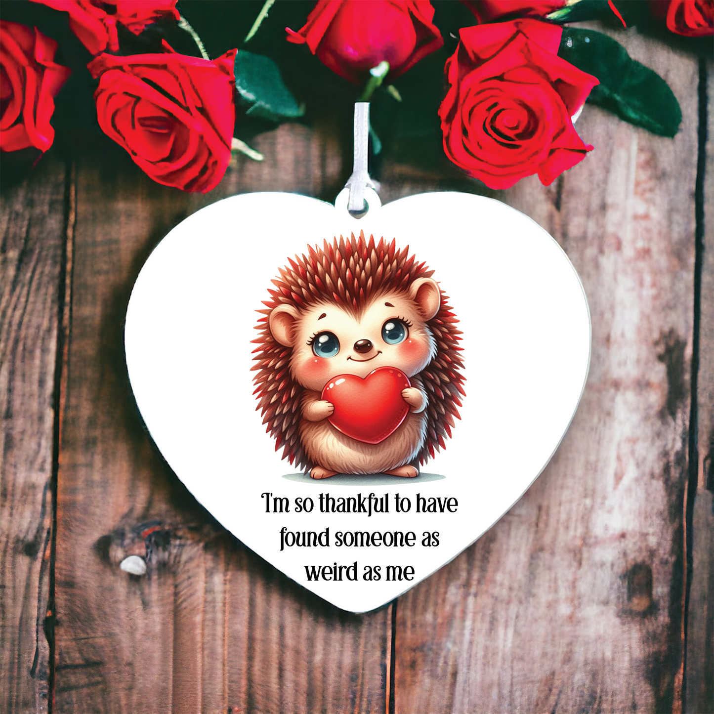 Personalised Hedgehog Valentine's Hanging Gift