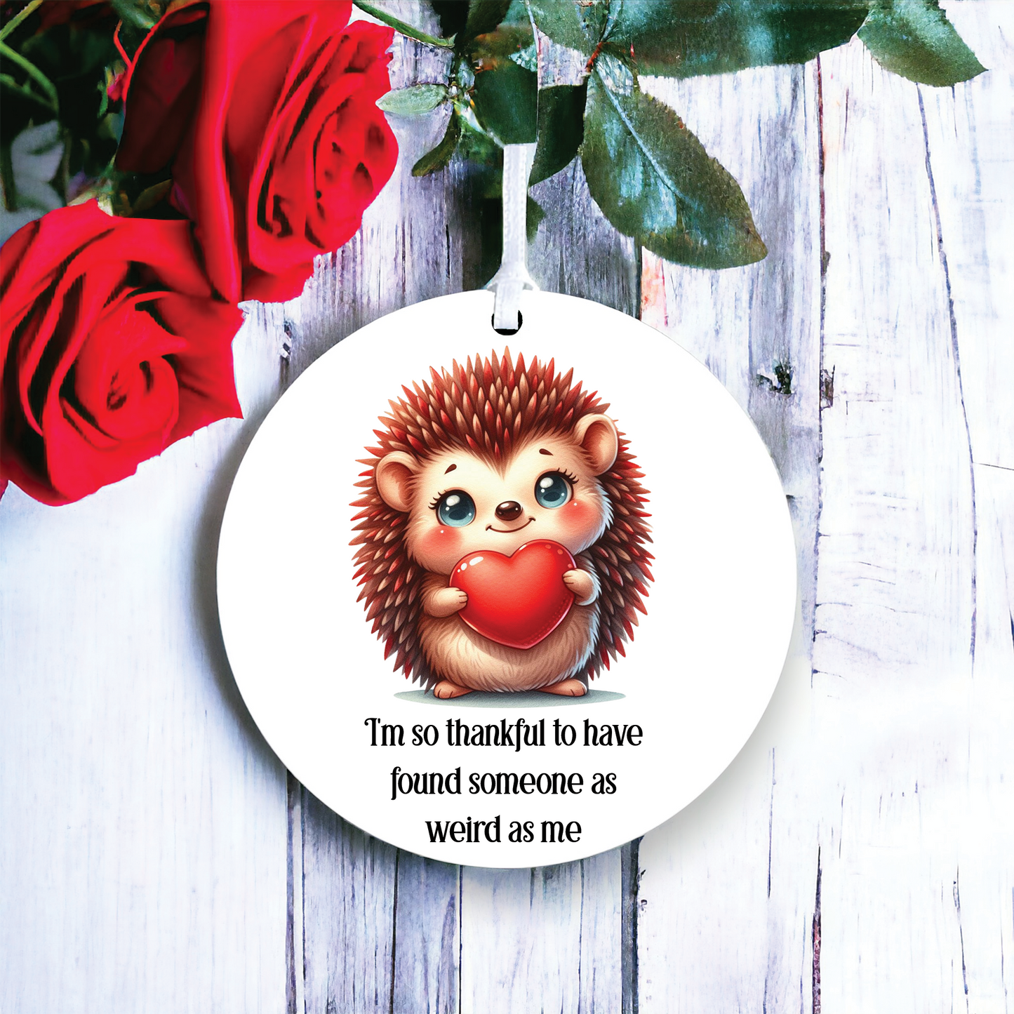 Personalised Hedgehog Valentine's Hanging Gift