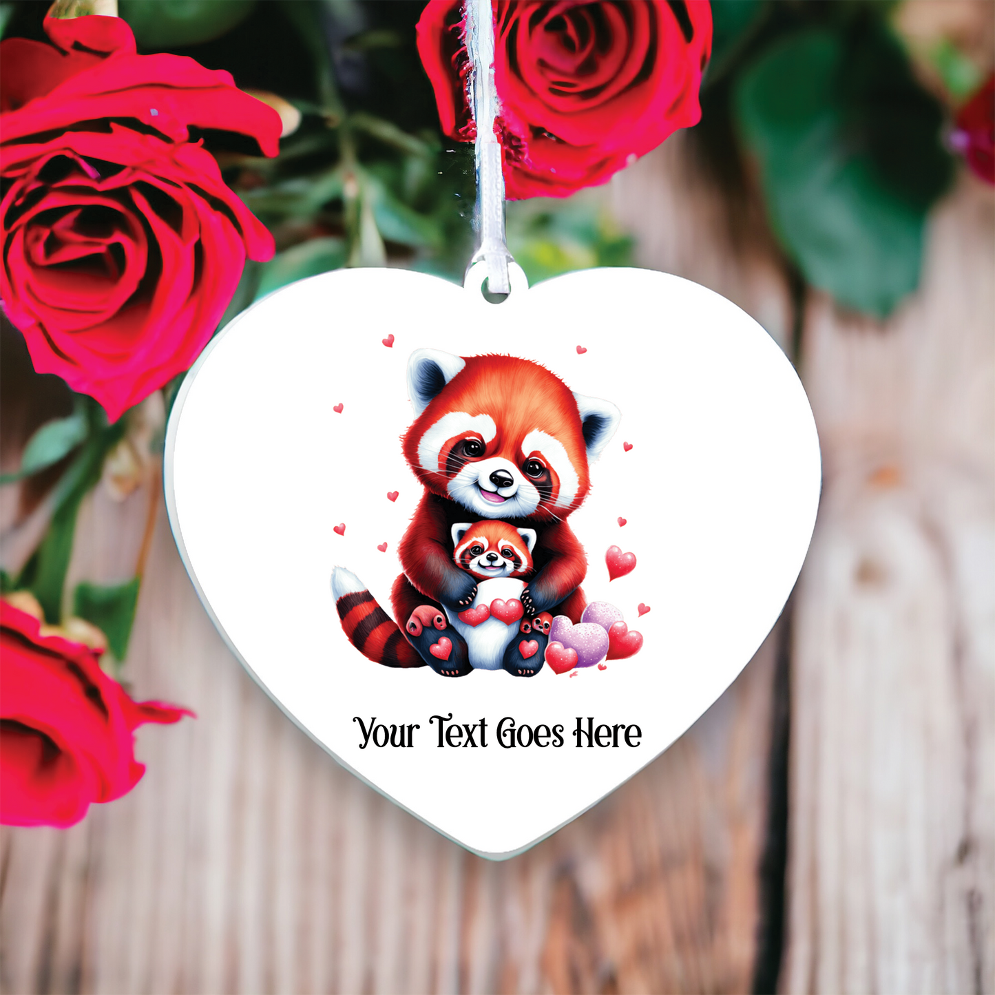 Personalised Red Panda with Baby Decoration