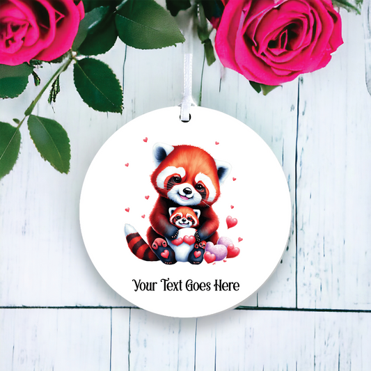 Personalised Red Panda with Baby Decoration