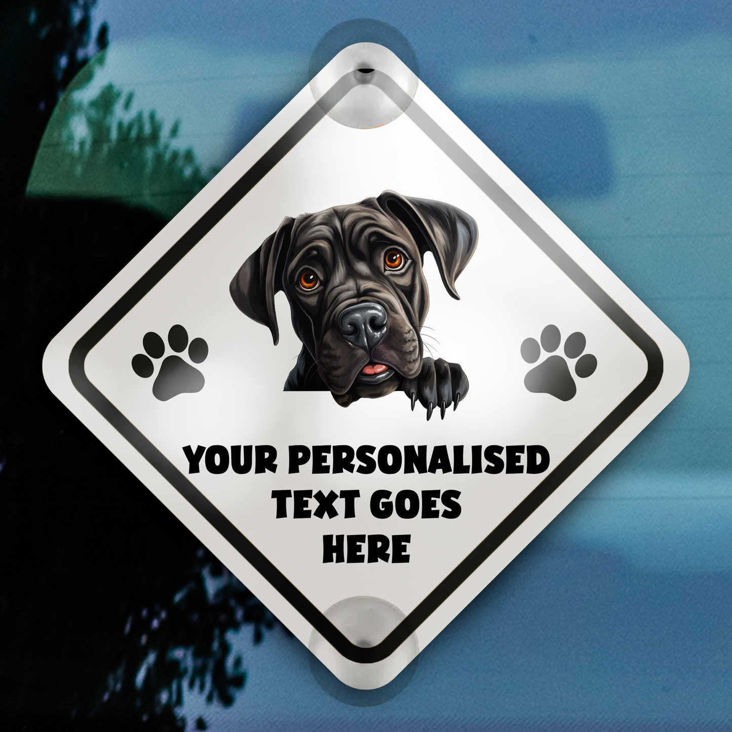 Personalised Dog On Board Car Window Sign - Cane Corso