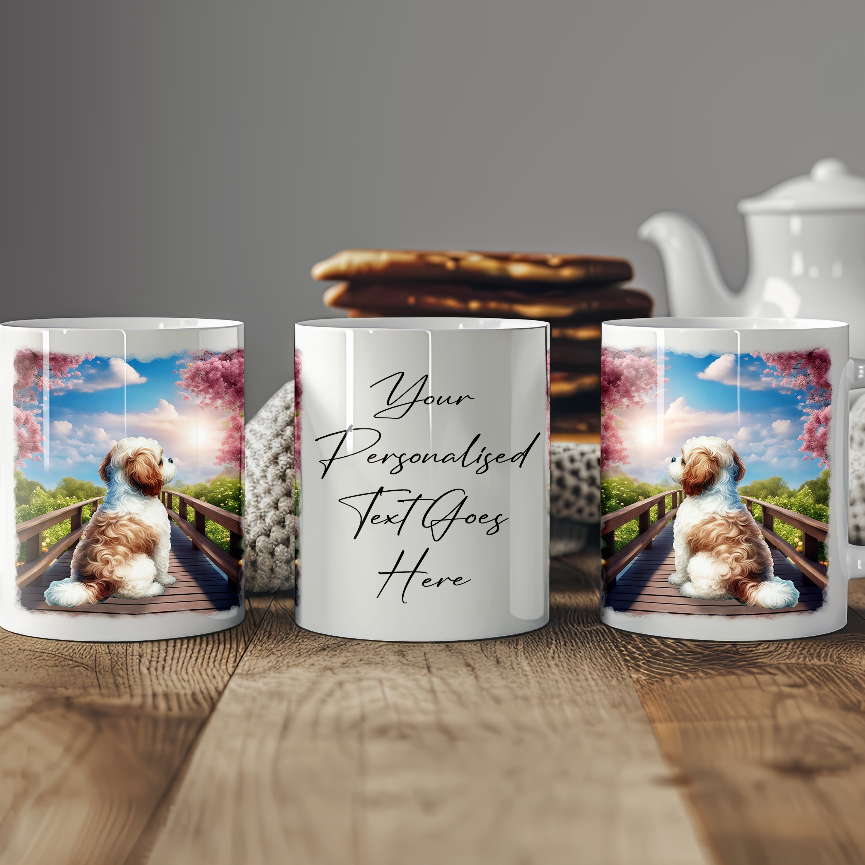 Personalised Bridge Dog Memorial Cavachon - Keepsake Gift Mug, by Floppsie Moppsie – floppsiemoppsie at floppsiemoppsie.co.uk