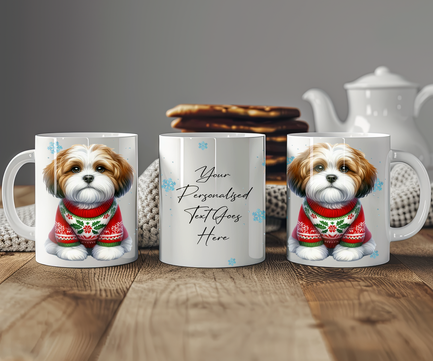 Personalised Cavachon Dog Christmas Jumper Gift Mug