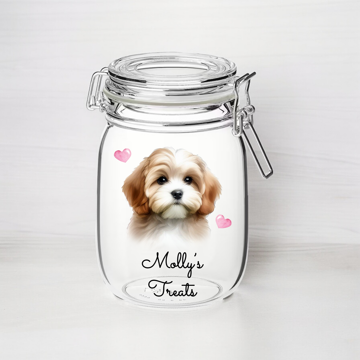 Personalised Cavachon Dog Treat Kilner Style Gift Jar - DGJR07