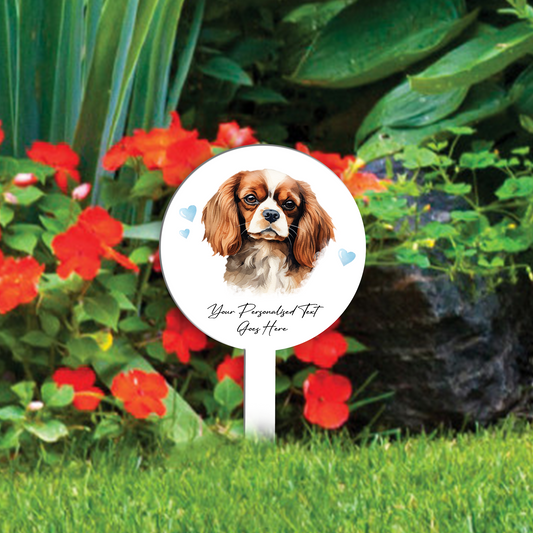 Personalised Dog Love Heart Grave Marker - Cavalier King Charles Spaniel