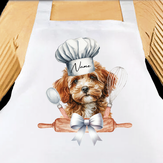 Personalised Pet Chef Dog - Cavapoo - Keepsake Gift Kitchen Baking Cooking Apron, by Floppsie Moppsie – floppsiemoppsie at floppsiemoppsie.co.uk