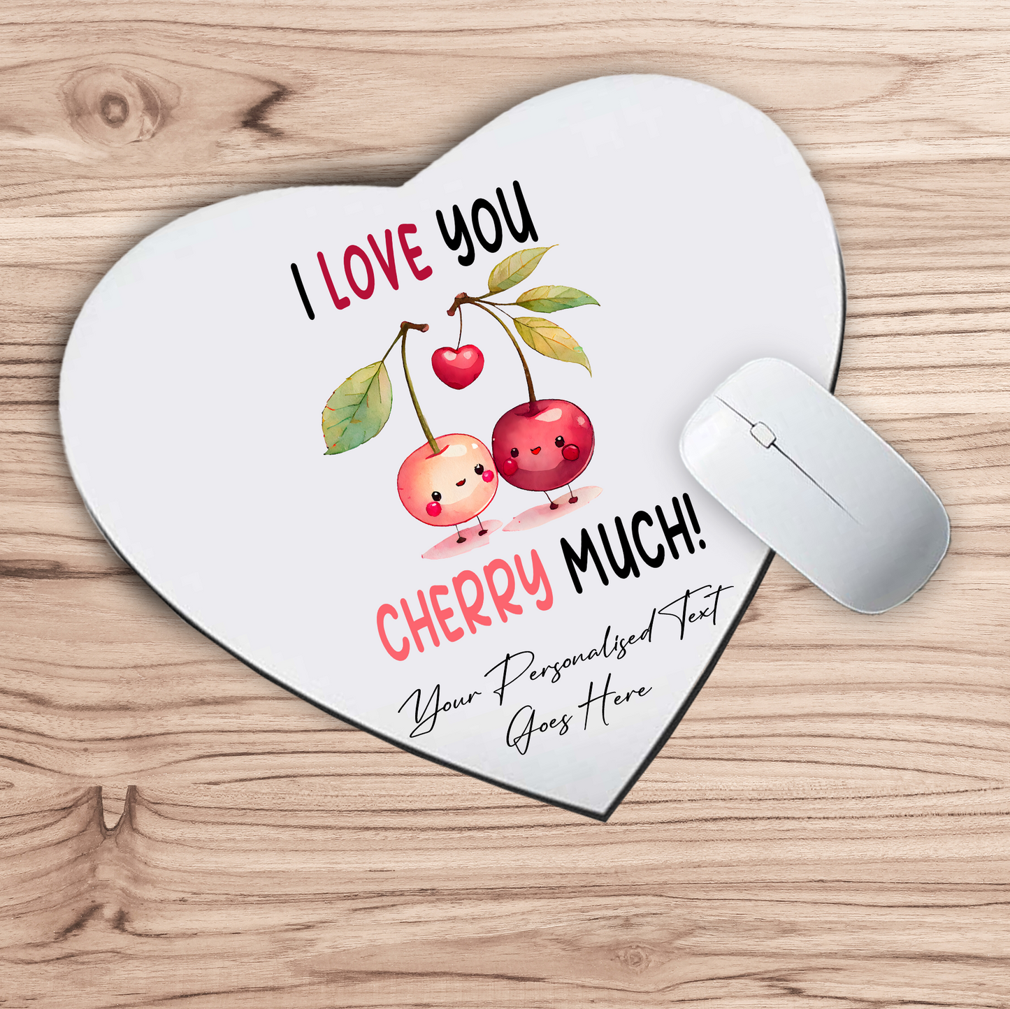 Personalised Valentine Anniversary Cherry Pun - Mouse Mat