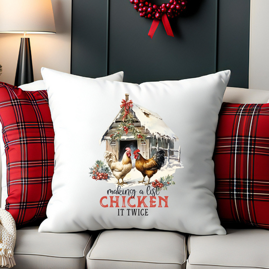 Personalised Christmas Chicken pun - Keepsake Gift cushion, by Floppsie Moppsie – floppsiemoppsie at floppsiemoppsie.co.uk