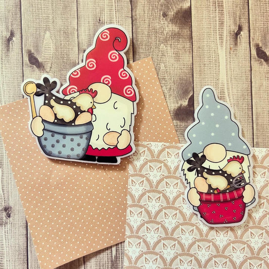 Cute Chicken and Egg Gonk Gnomes, Keepsake Gift Magnet, by Floppsie Moppsie – floppsiemoppsie at floppsiemoppsie.co.uk