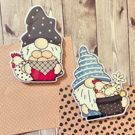 Cute Chicken and Egg Gonk Gnomes, Keepsake Gift Magnet, by Floppsie Moppsie – floppsiemoppsie at floppsiemoppsie.co.uk