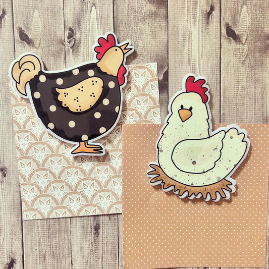 Cute Farmhouse Chickens Gonk Gnomes, Keepsake Gift Magnet, by Floppsie Moppsie – floppsiemoppsie at floppsiemoppsie.co.uk