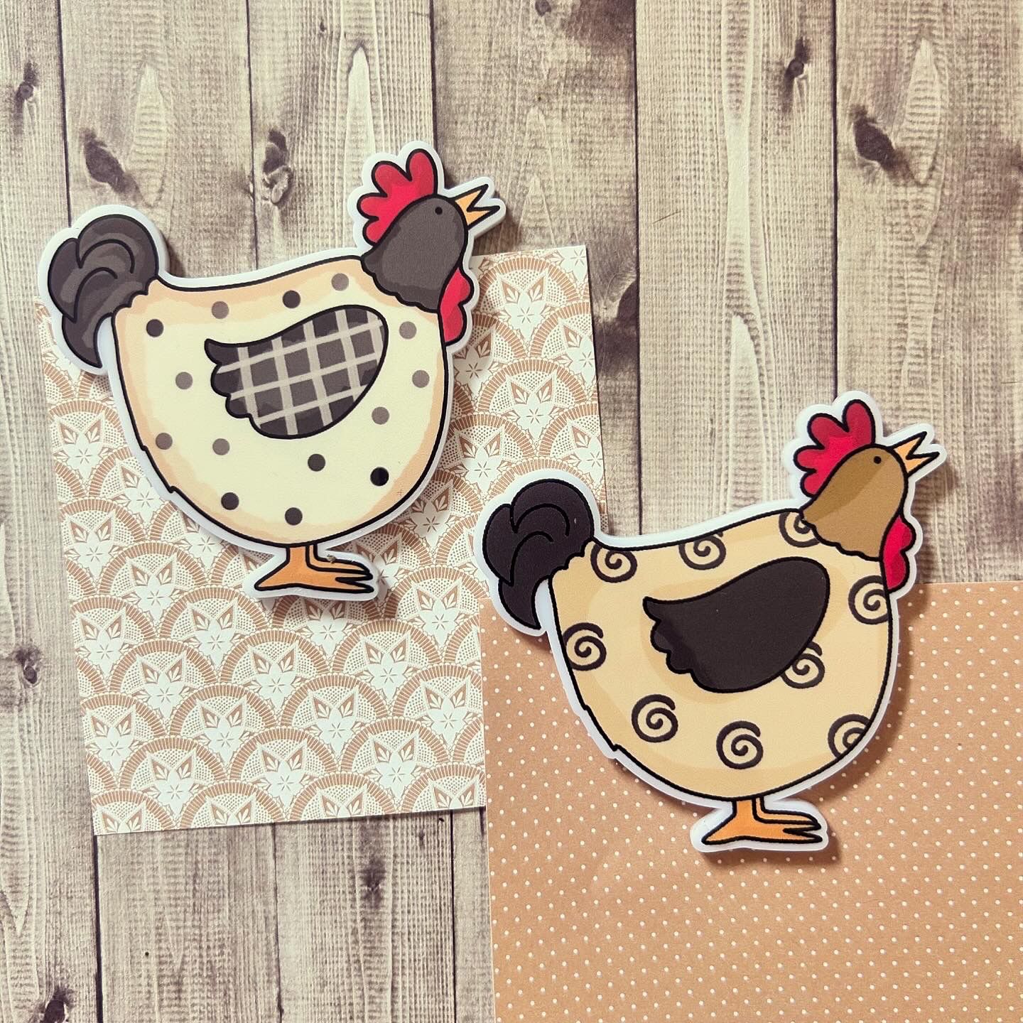 Cute Farmhouse Chickens Gonk Gnomes, Keepsake Gift Magnet, by Floppsie Moppsie – floppsiemoppsie at floppsiemoppsie.co.uk