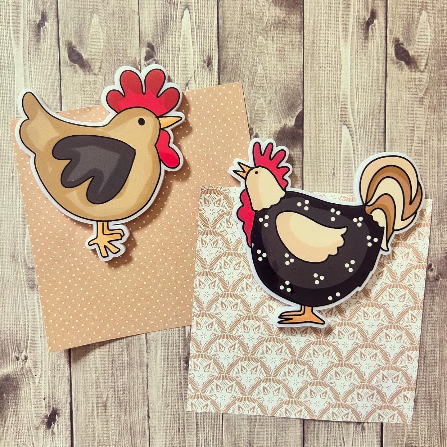 Cute Farmhouse Chickens Gonk Gnomes, Keepsake Gift Magnet, by Floppsie Moppsie – floppsiemoppsie at floppsiemoppsie.co.uk