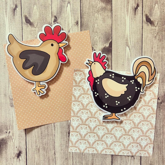 Cute Farmhouse Chickens Gonk Gnomes, Keepsake Gift Magnet, by Floppsie Moppsie – floppsiemoppsie at floppsiemoppsie.co.uk