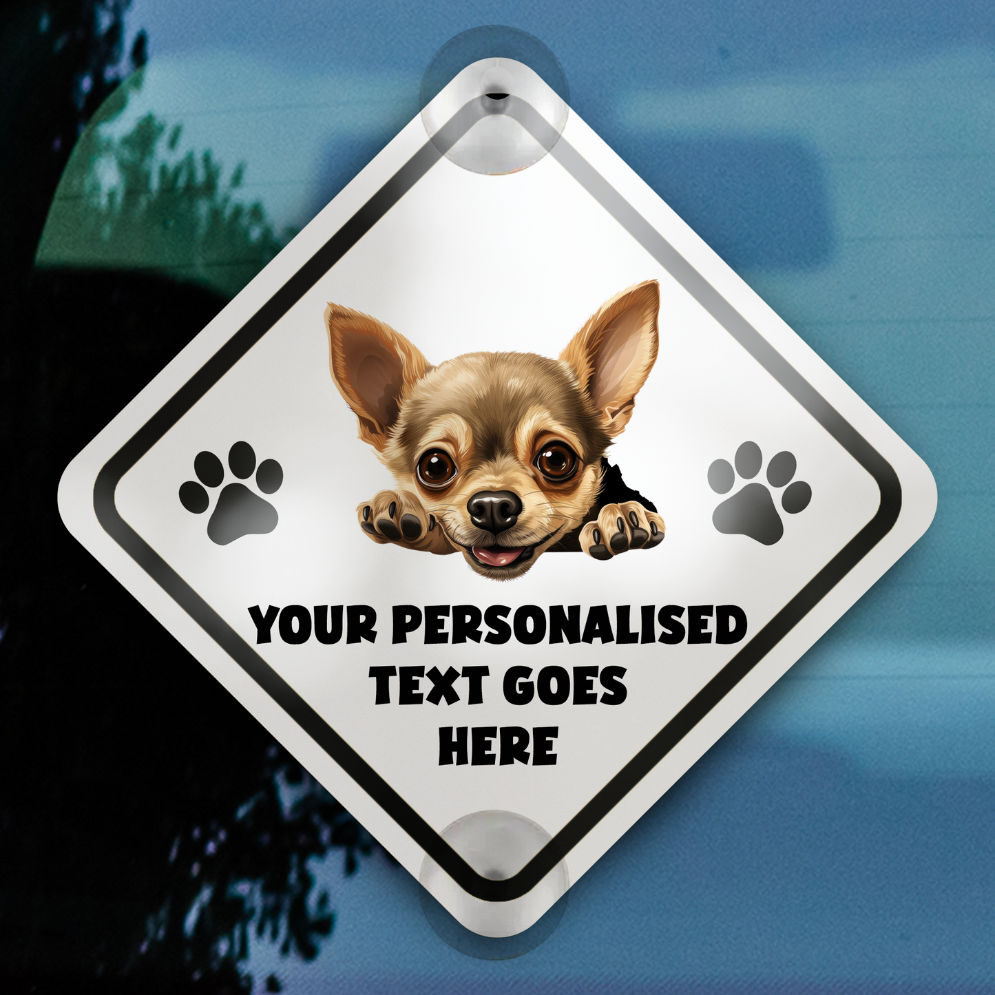 Personalised Dog On Board Car Window Sign - Chihuahua