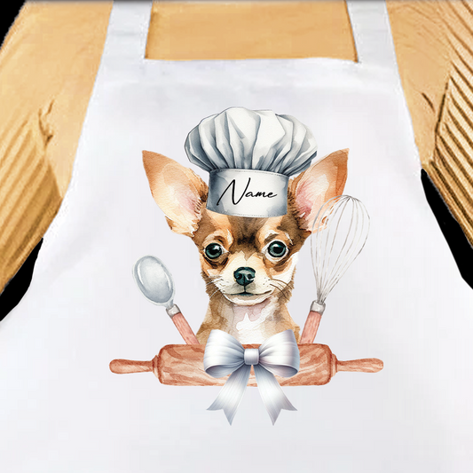 Personalised Pet Chef Dog - Chihuahua - Keepsake Gift Kitchen Baking Cooking Apron, by Floppsie Moppsie – floppsiemoppsie at floppsiemoppsie.co.uk