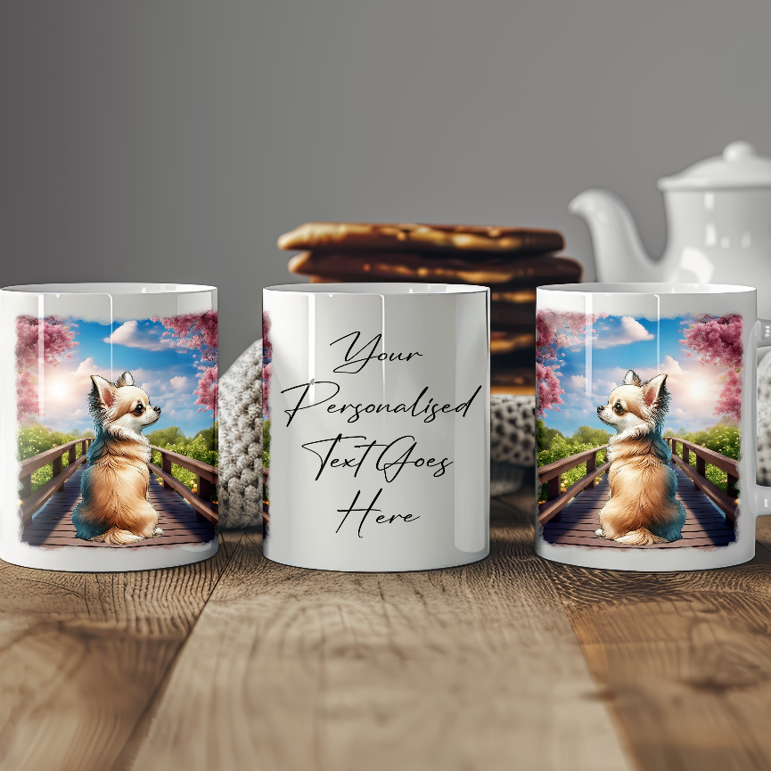 Personalised Bridge Dog Memorial Chihuahua - Keepsake Gift Mug, by Floppsie Moppsie – floppsiemoppsie at floppsiemoppsie.co.uk