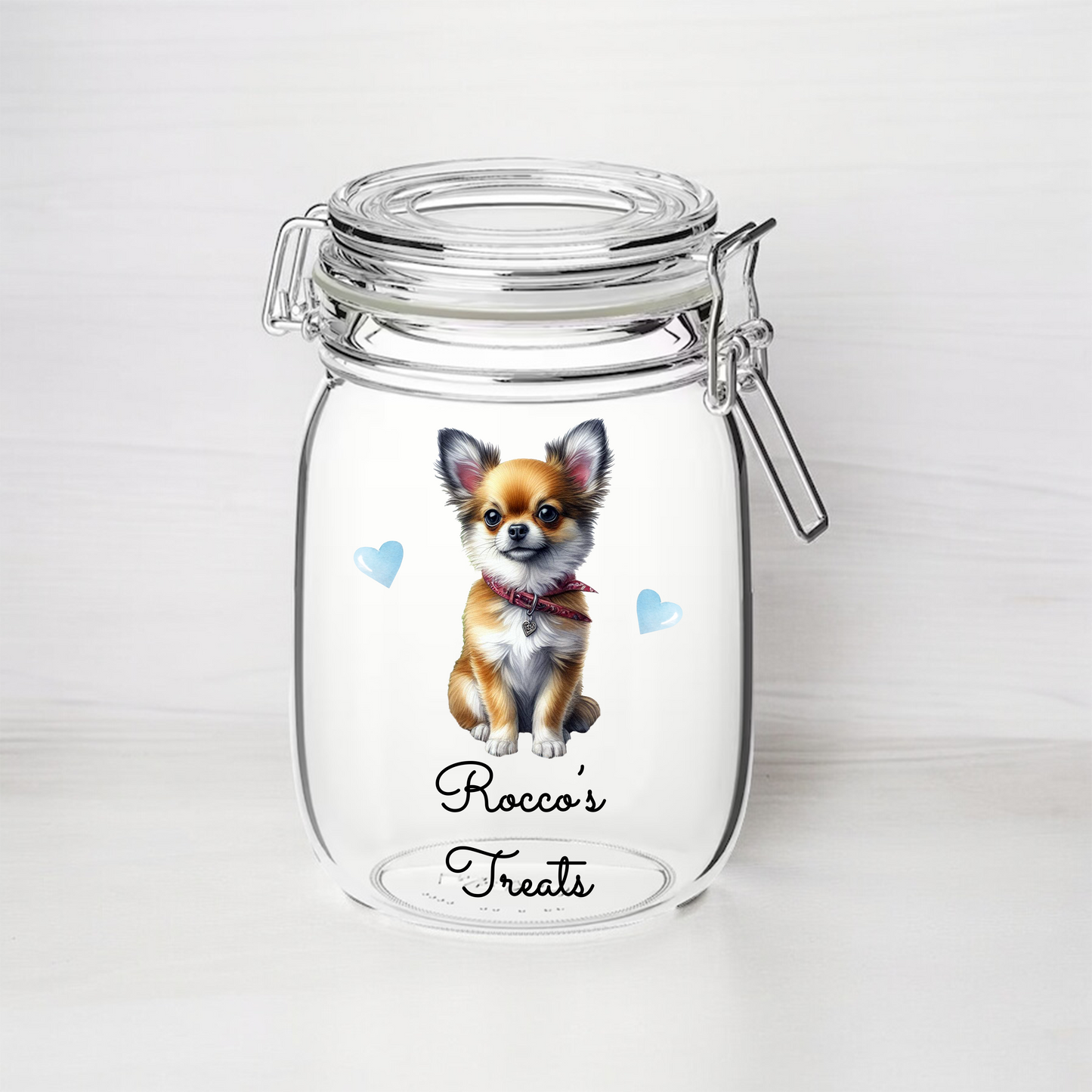 Personalised Chihuahua Dog Treat Kilner Style Gift Jar B - DGJR09