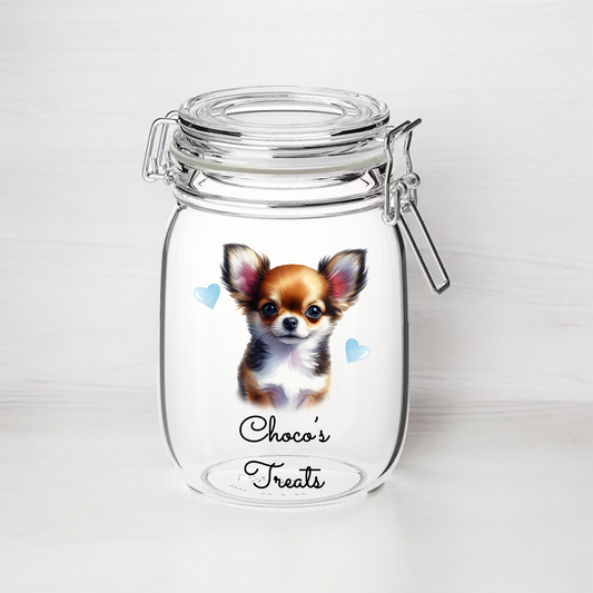 Personalised Chihuahua Dog Treat Kilner Style Gift Jar - DGJR10