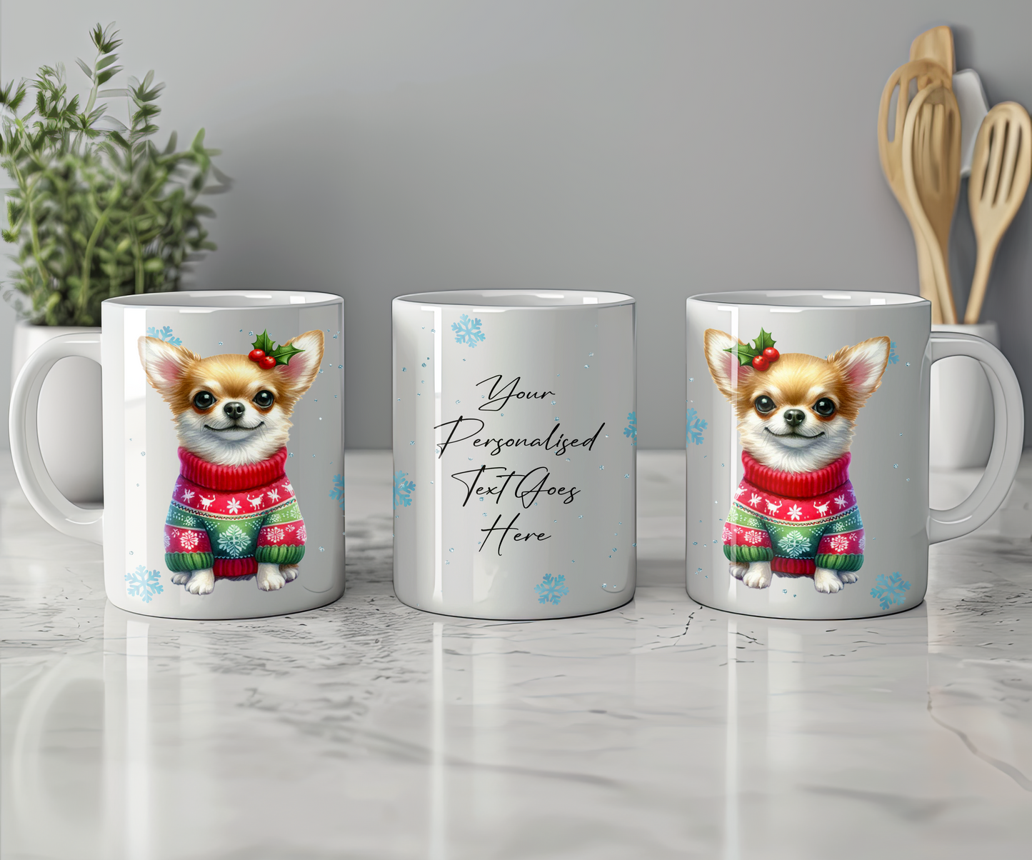 Personalised Chihuahua Dog Christmas Jumper Gift Mug