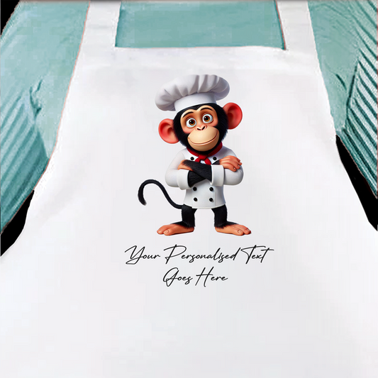 Personalised Toon Animal Chef Chimpanzee Cooking Apron