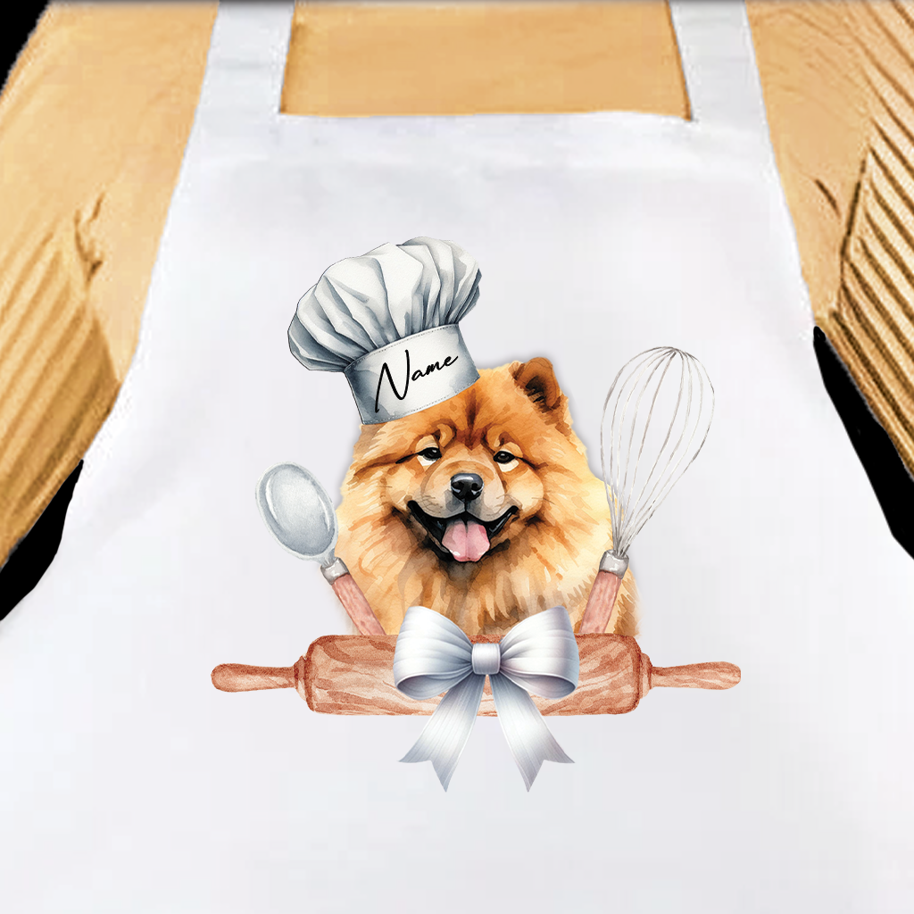 Personalised Pet Chef Dog - Chow Chow - Keepsake Gift Kitchen Baking Cooking Apron, by Floppsie Moppsie – floppsiemoppsie at floppsiemoppsie.co.uk