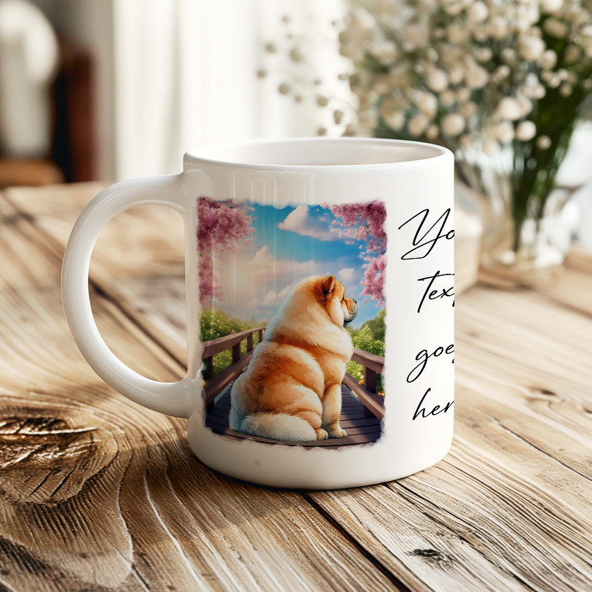 Personalised Bridge Dog Memorial Chow Chow - Keepsake Gift Mug, by Floppsie Moppsie – floppsiemoppsie at floppsiemoppsie.co.uk