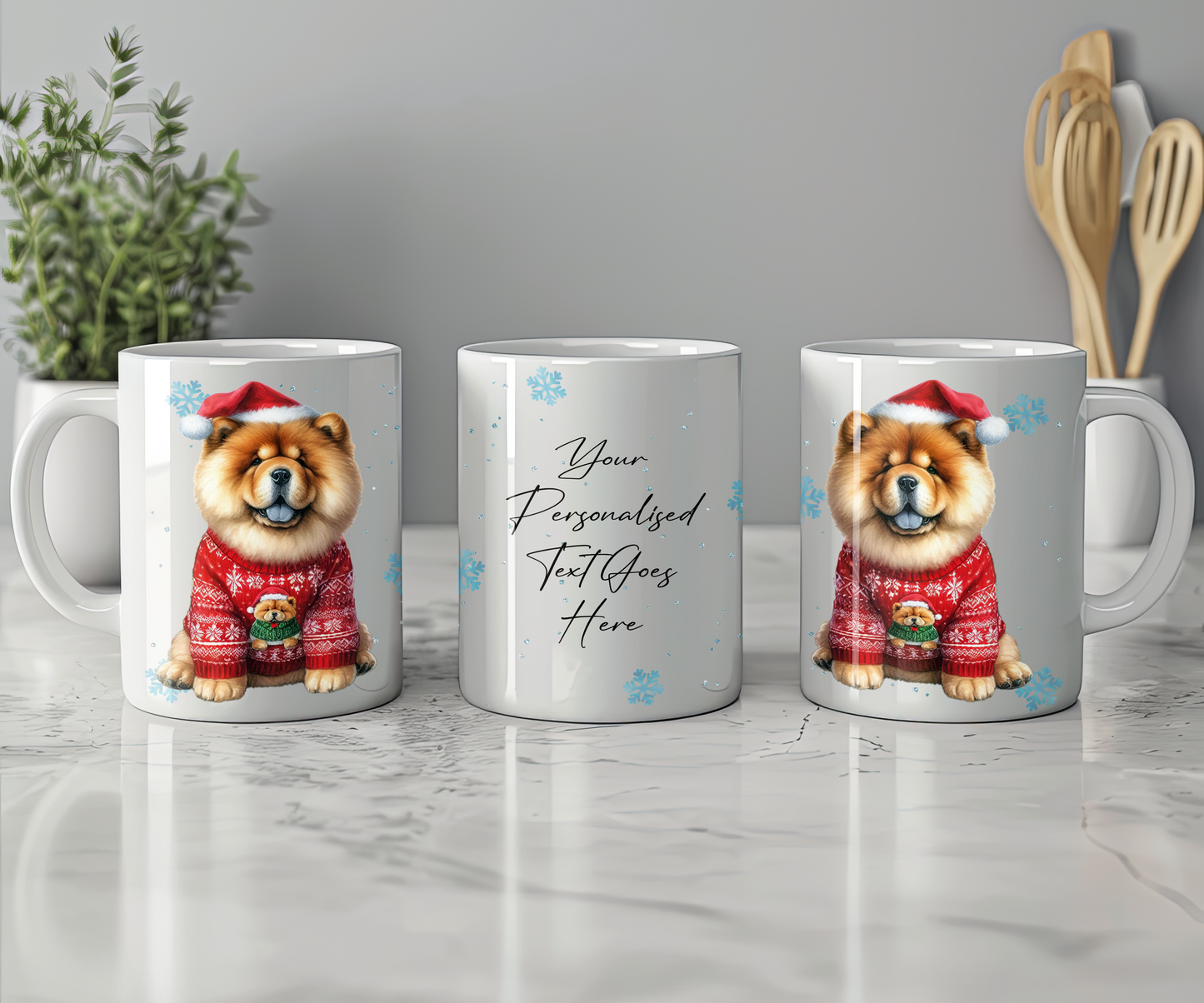 Personalised Chow Chow Dog Christmas Jumper Gift Mug