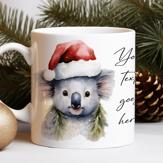 Personalised Christmas Koala - Keepsake Gift Mug, by Floppsie Moppsie – floppsiemoppsie at floppsiemoppsie.co.uk