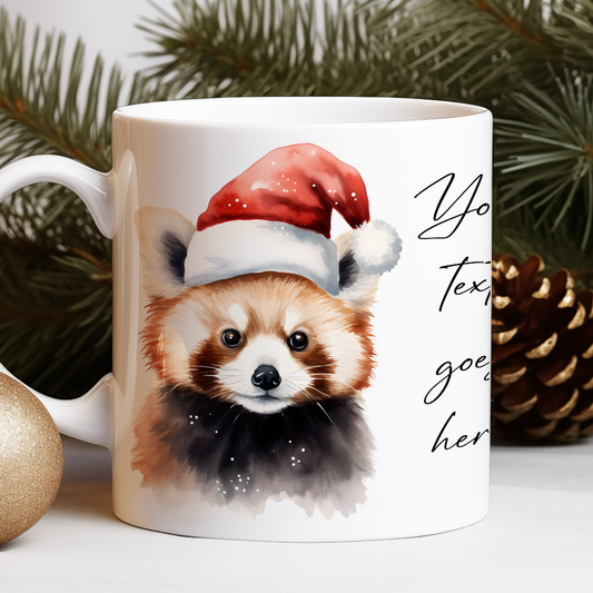 Personalised Christmas Red Panda - Keepsake Gift Mug, by Floppsie Moppsie – floppsiemoppsie at floppsiemoppsie.co.uk