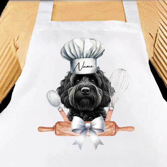 Personalised Pet Chef Dog - Black Cockapoo - Keepsake Gift Kitchen Baking Cooking Apron, by Floppsie Moppsie – floppsiemoppsie at floppsiemoppsie.co.uk