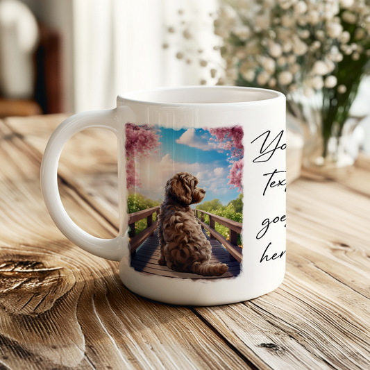 Personalised Bridge Dog Memorial Chocolate Cockapoo - Keepsake Gift Mug, by Floppsie Moppsie – floppsiemoppsie at floppsiemoppsie.co.uk