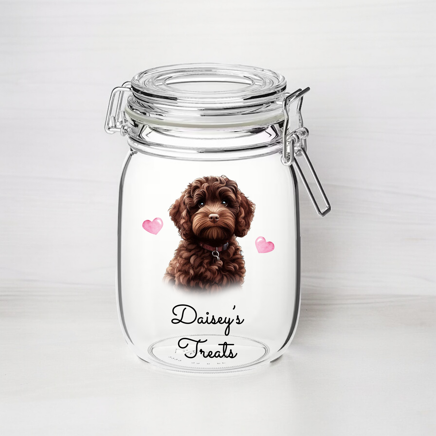 Personalised Chocolate Cockapoo Dog Treat Kilner Style Gift Jar - DGJR11