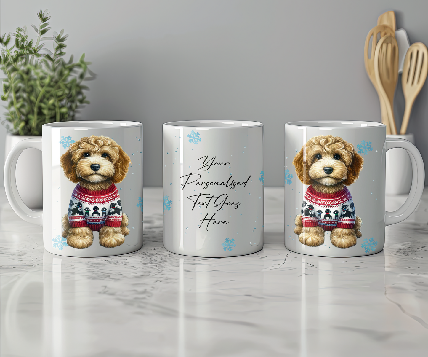 Personalised Cockapoo Dog Christmas Jumper Gift Mug