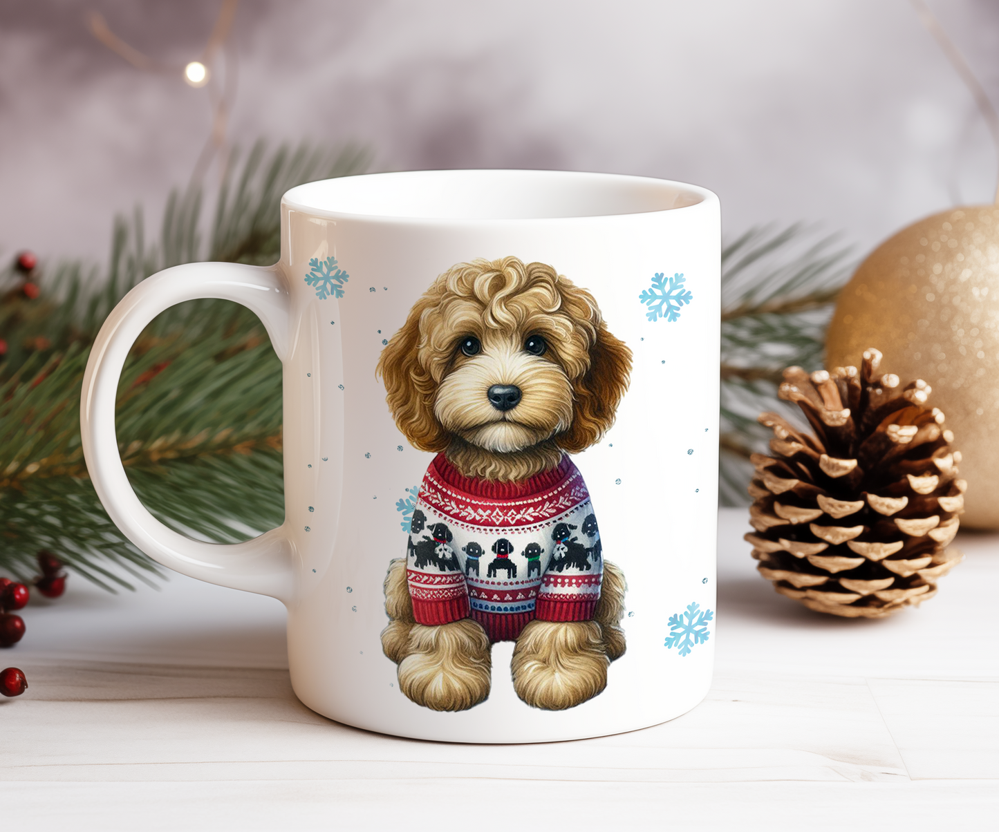 Personalised Cockapoo Dog Christmas Jumper Gift Mug