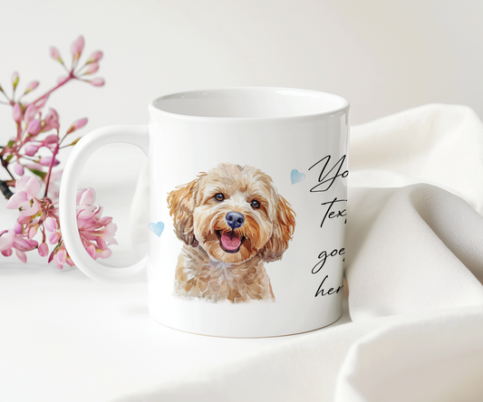 Personalised Dog Gift Mug - Cockapoo with Custom Message and Optional Hearts