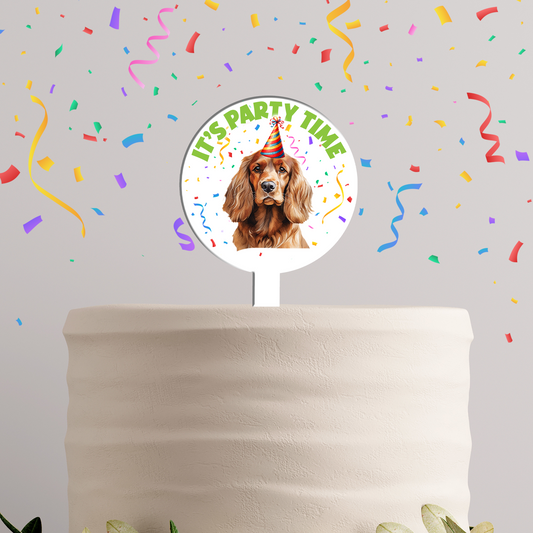 Personalised Dog Party Hat Cake Topper - Cocker Spaniel