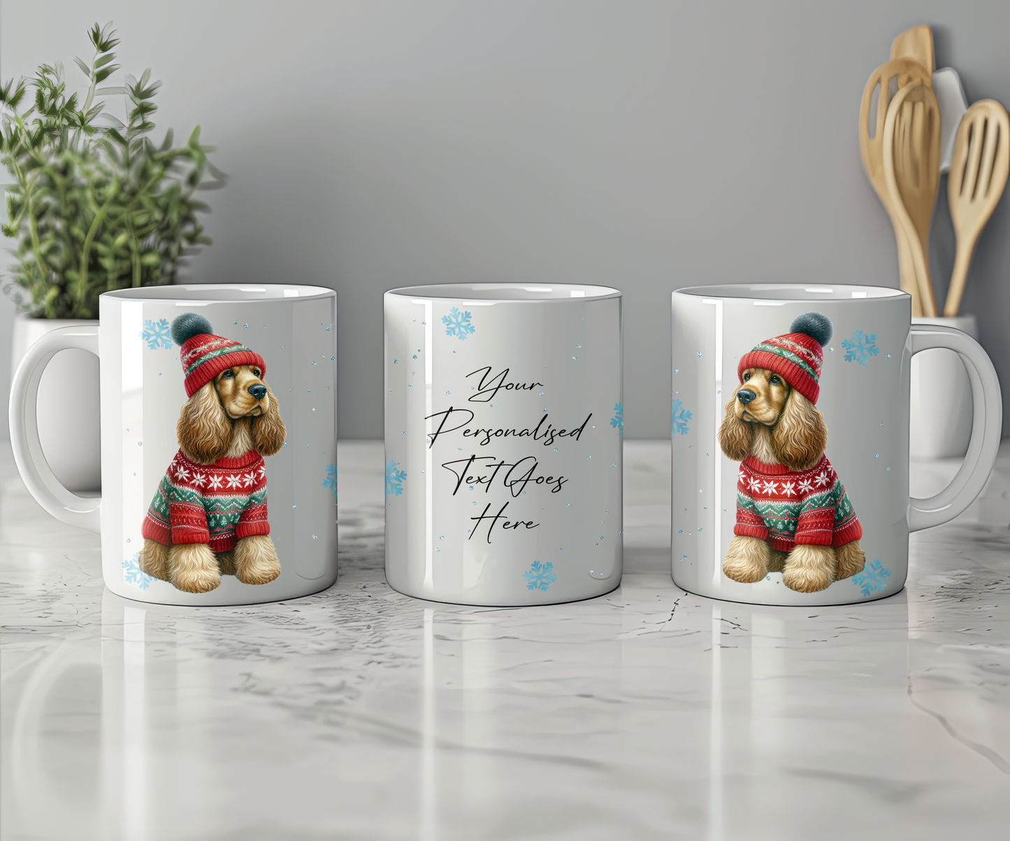 Personalised Cocker Spaniel Dog Christmas Jumper Gift Mug - Style B