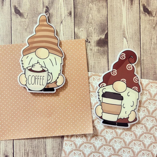 Coffee Gonk Gnomes, Keepsake Gift Magnet, by Floppsie Moppsie – floppsiemoppsie at floppsiemoppsie.co.uk