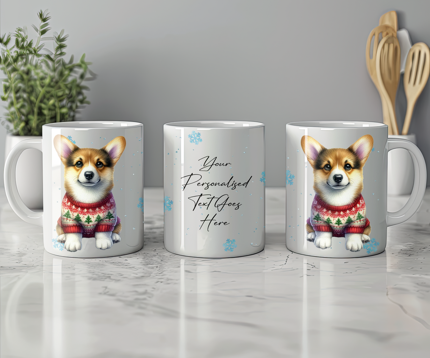 Personalised Corgi Dog Christmas Jumper Gift Mug - Style B