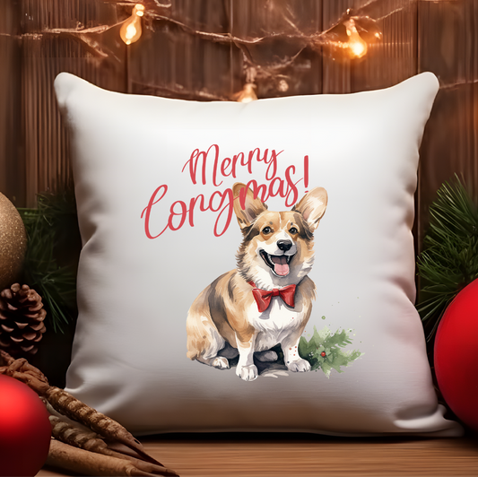 Personalised Christmas Corgi pun - Keepsake Gift cushion, by Floppsie Moppsie – floppsiemoppsie at floppsiemoppsie.co.uk