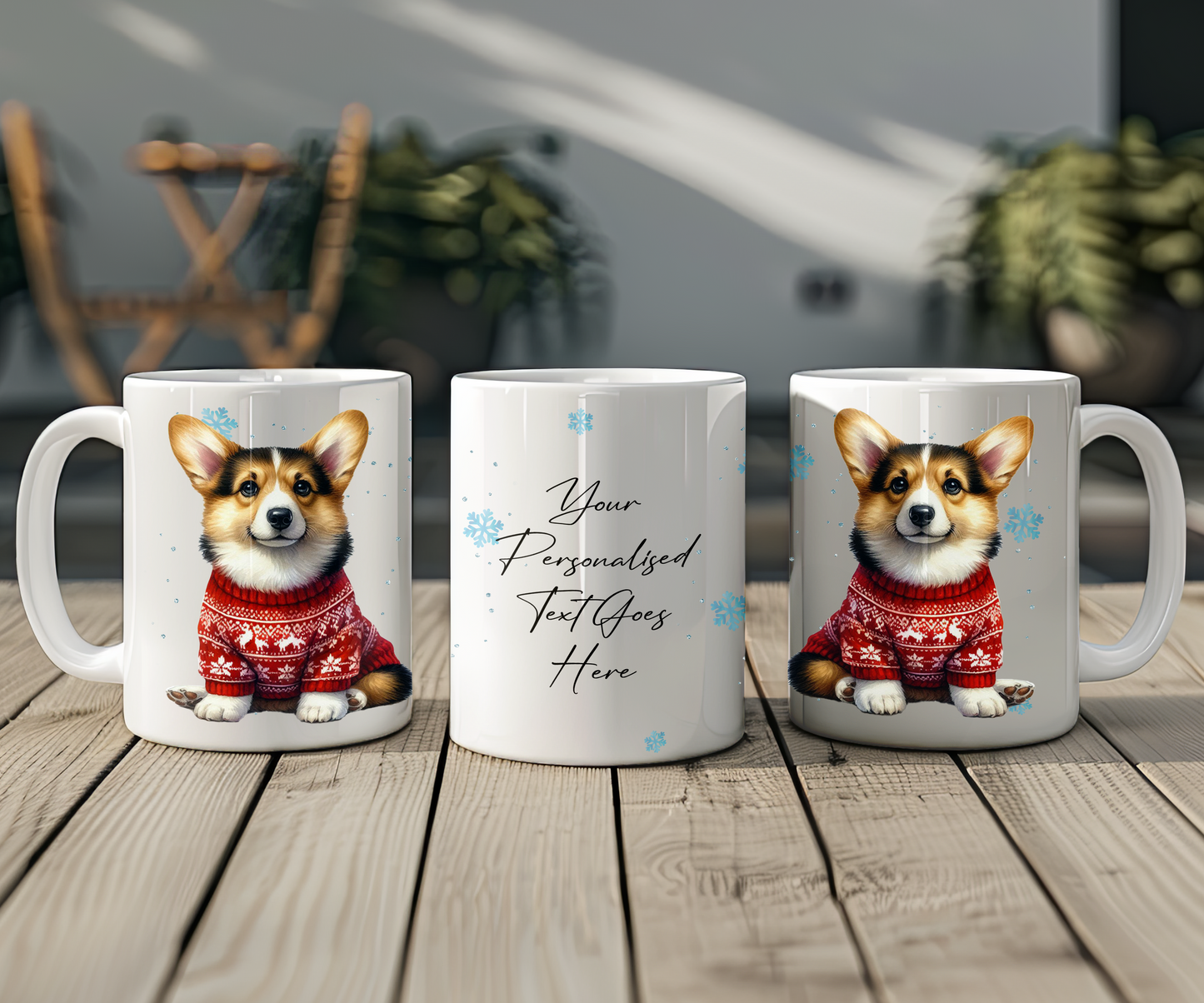 Personalised Corgi Dog Christmas Jumper Gift Mug