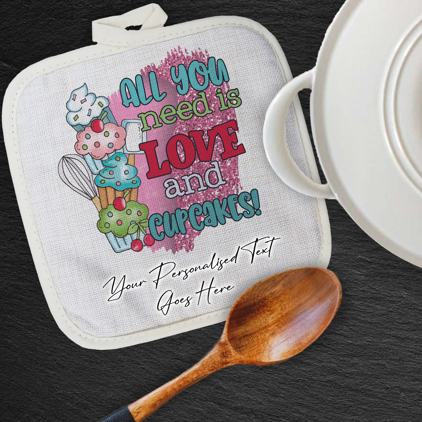 Personalised Farmhouse Cupcake Pot Holder / Grab