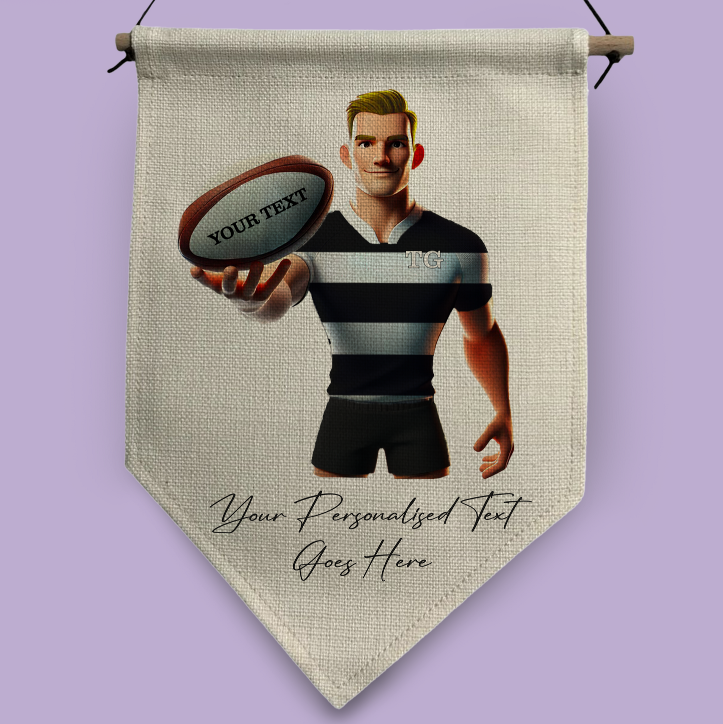 Personalised Rugby Team Shirt Creator - Pennant Flag