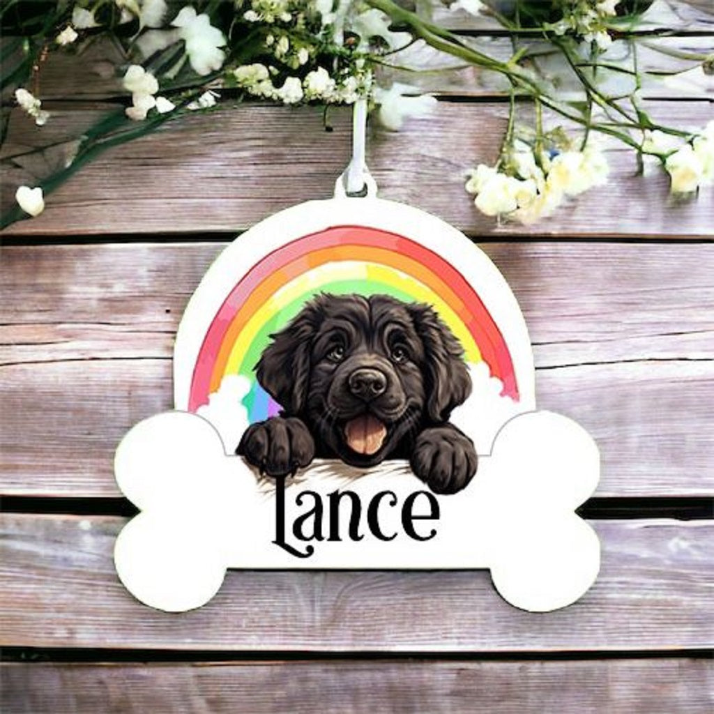 Personalised Newfoundland Rainbow Hanging Decoration