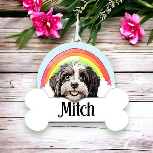 Personalised Havanese Rainbow Hanging Decoration