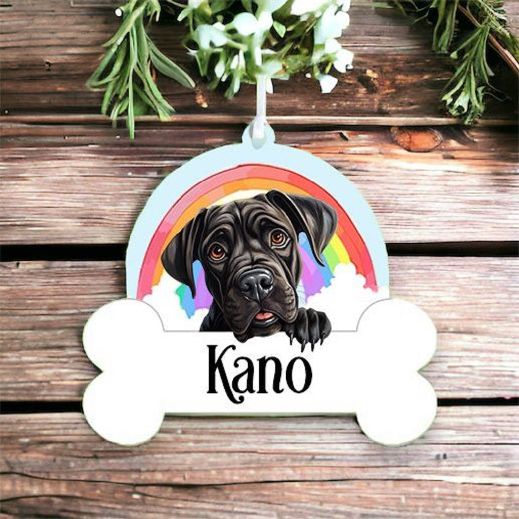 Personalised Cane Corso Rainbow Hanging Decoration